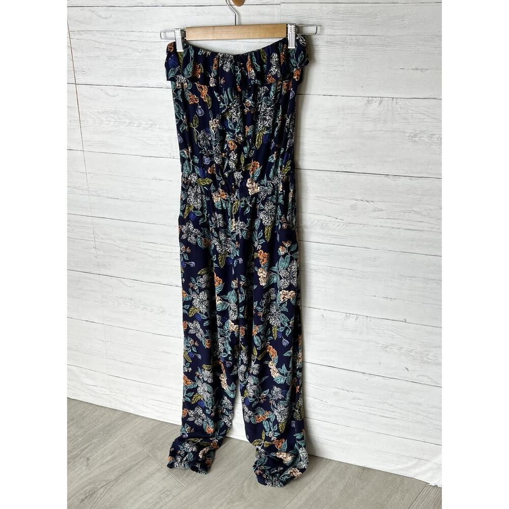 Angie Jumpsuit Womens Size Small Colorful Floral Ruffles Strapless Summertime - Picture 4 of 13